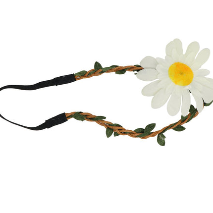 Gevlochten Haarband met Bloem van Fiestas Guirca koop je bij Partywinkel
