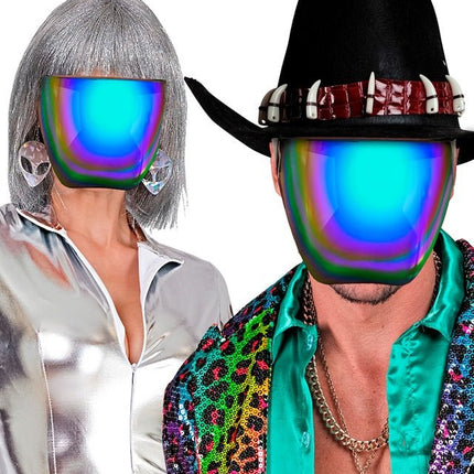 Gezichtsscherm Spiegellens Blauw/Paars van Widmann koop je bij Partywinkel