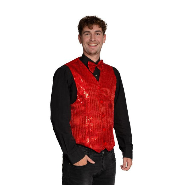 Gilet + Strik Rood van Partychimp koop je bij Partywinkel