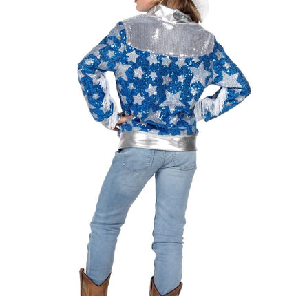 Glamorous pailletten jasje sterren - Partywinkel - 8720059068319