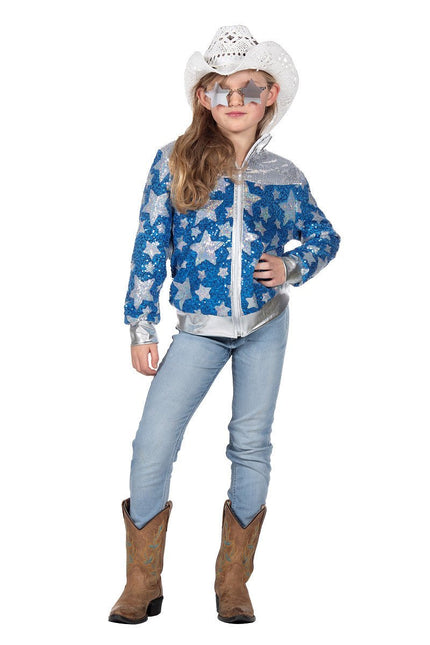 Glamorous pailletten jasje sterren - Partywinkel - 8720059068319
