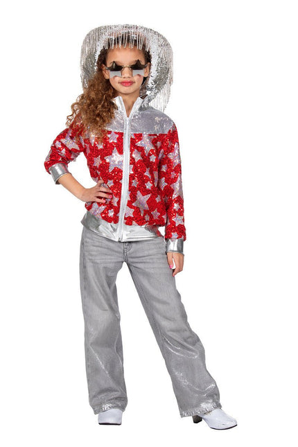 Glamorous pailletten jasje sterren - Partywinkel - 8720059068265