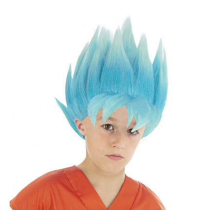 Goku Super Saiyan Pruik Kind Blauw Dragon Ball Super van CHAKS koop je bij Partywinkel