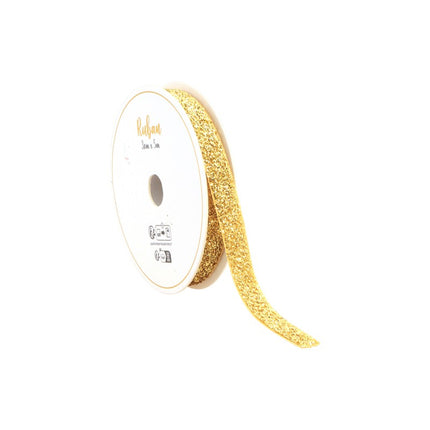 Ruban doré pailleté 10Mm 3m