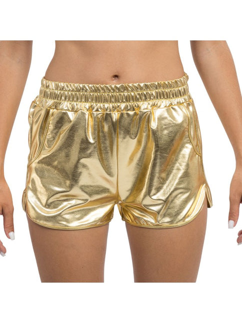 Short doré métallisé pour femme