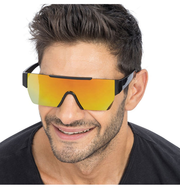 Lunettes dorées à effet miroir - 15 cm x 15 cm x 5,2 cm