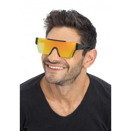 Lunettes dorées à effet miroir - 15 cm x 15 cm x 5,2 cm