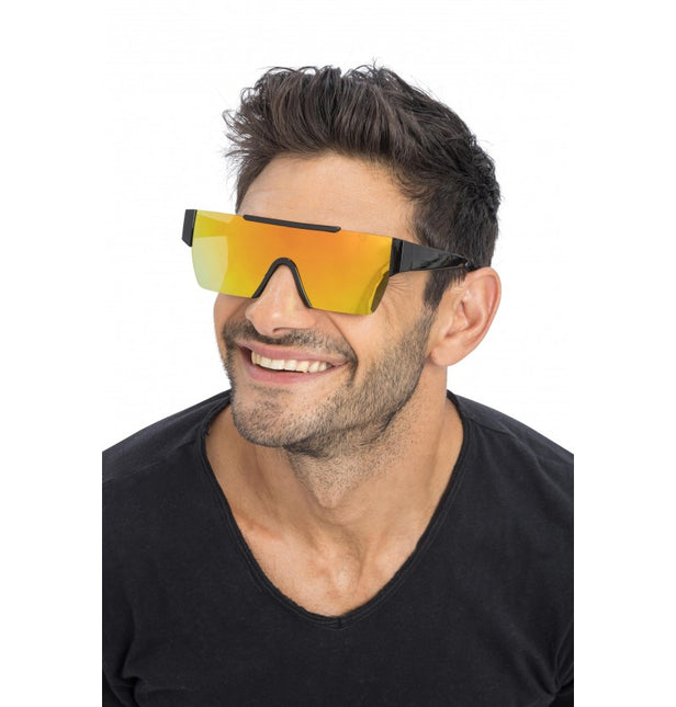 Lunettes dorées à effet miroir - 15 cm x 15 cm x 5,2 cm