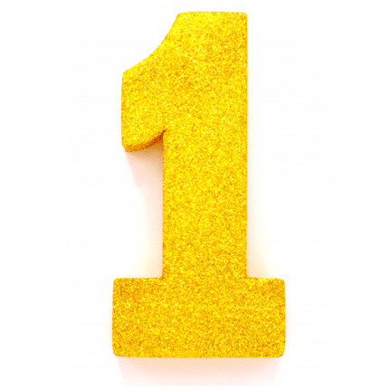 Goud Tafeldecoratie Cijfer 1 Glitter 20,5cm van WeFiesta koop je bij Partywinkel
