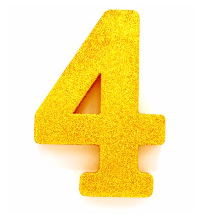 Goud Tafeldecoratie Cijfer 4 Glitter 20,5cm van WeFiesta koop je bij Partywinkel