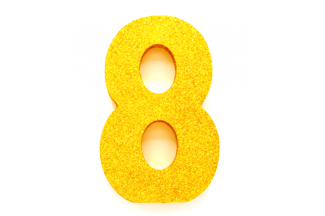 Goud Tafeldecoratie Cijfer 8 Glitter 20,5cm van WeFiesta koop je bij Partywinkel
