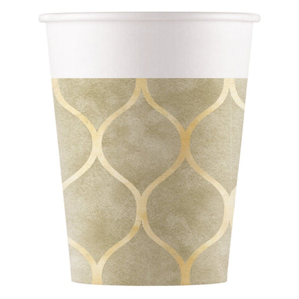 Goud Witte Beker 200ml 8st van Procos koop je bij Partywinkel