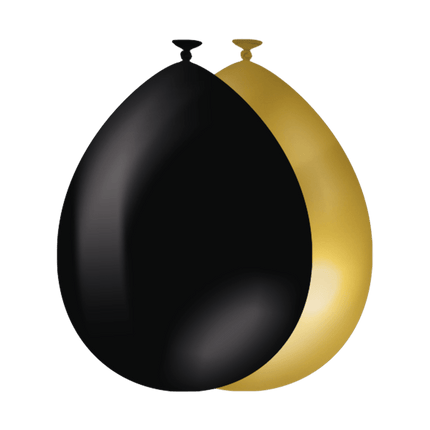 Goud Zwarte Ballonnen 30cm 10st - Partywinkel - 8716764247507