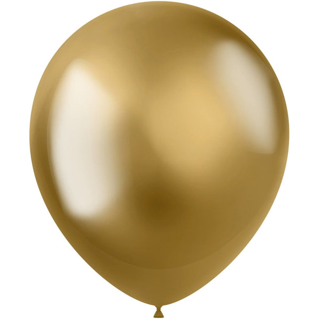 Gouden Ballonnen Chroom 33cm 10st van Folat koop je bij Partywinkel