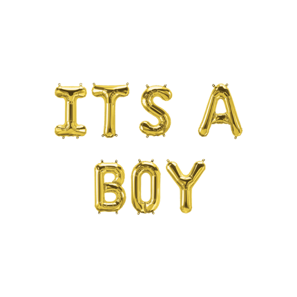 Gouden Ballonnen Set Its A Boy 1,9m van Paper Dreams koop je bij Partywinkel