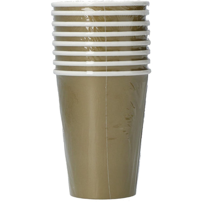 Gouden Bekers Karton 350ml 8st van Folat koop je bij Partywinkel