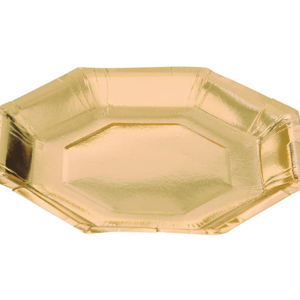 Gouden Borden Papier 23cm 6st van Fiestas Guirca koop je bij Partywinkel