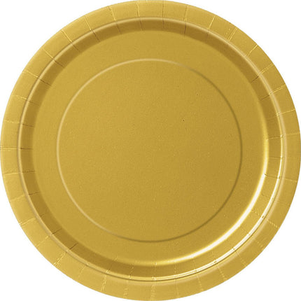 Gouden Borden Rond 17,5cm 8st van Unique koop je bij Partywinkel