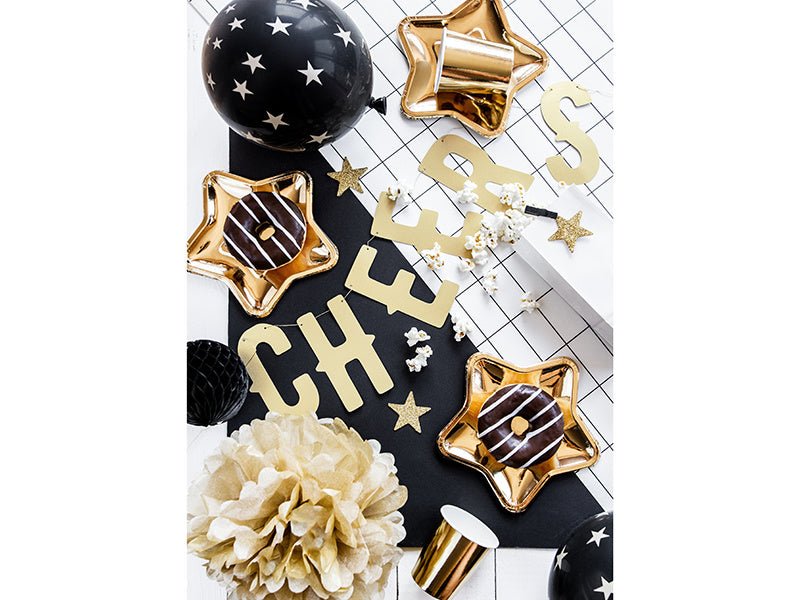 Gouden Borden Ster 18cm 6st van Partydeco koop je bij Partywinkel