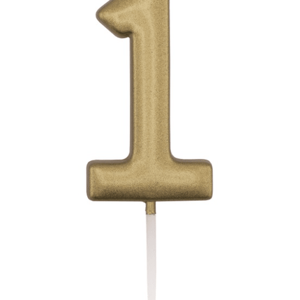 Gouden Cijferkaars 1 van Unique koop je bij Partywinkel