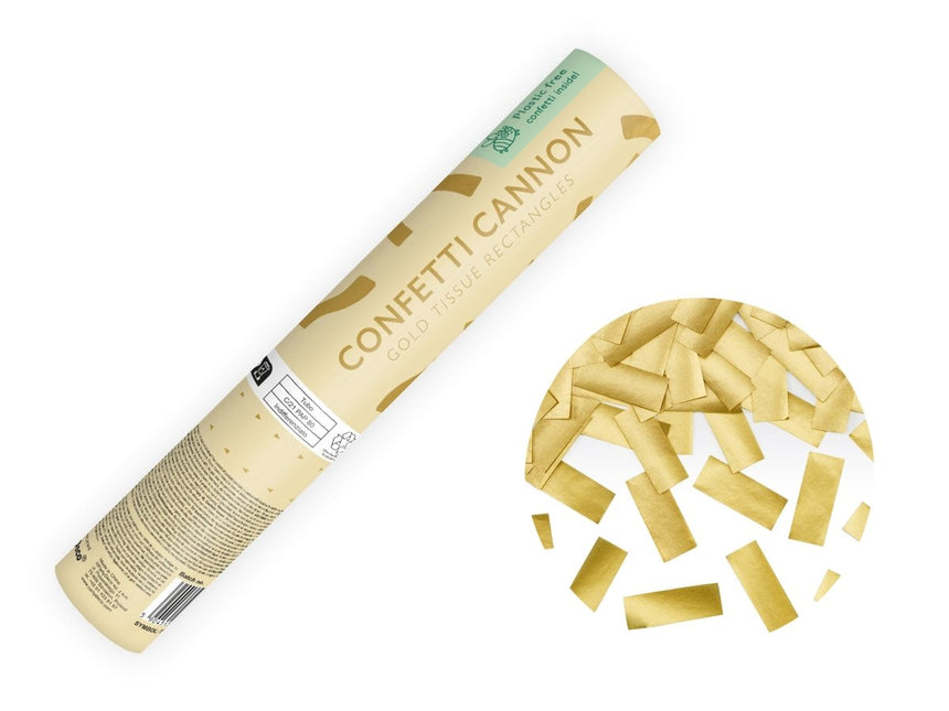 Gouden Confetti Kanon 20cm van Partydeco koop je bij Partywinkel