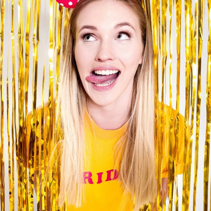 Gouden Deurgordijn Metallic 2,5m van Partydeco koop je bij Partywinkel