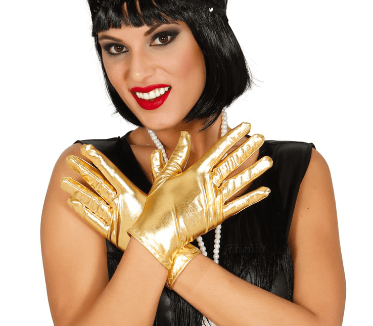 Gouden Handschoenen 22cm van Fiestas Guirca koop je bij Partywinkel
