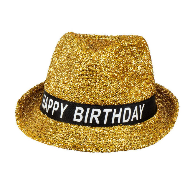 Gouden Happy Birthday Hoed van Boland koop je bij Partywinkel