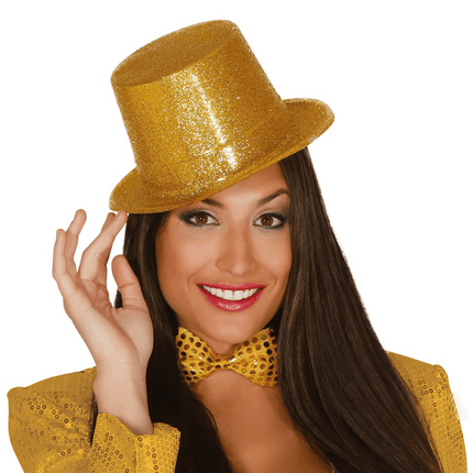 Gouden Hoge Hoed Glitters van Fiestas Guirca koop je bij Partywinkel