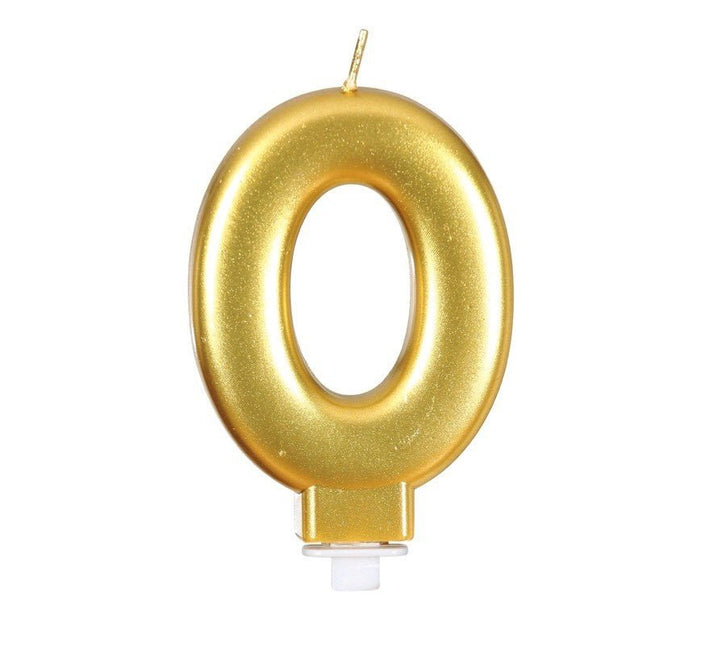 Gouden Kaars 0 Jaar Metallic 8cm van Fiestas Guirca koop je bij Partywinkel