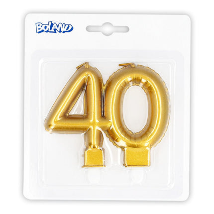 Gouden Kaars 40 Jaar 8cm van Boland koop je bij Partywinkel