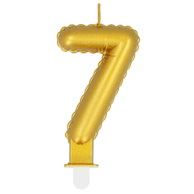 Gouden Kaars 7 Jaar 8cm van Boland koop je bij Partywinkel