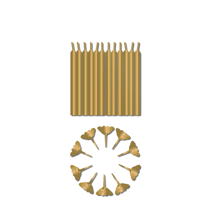 Gouden Kaarsjes Houder 6cm 12st van Haza Witbaard koop je bij Partywinkel