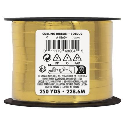 Gouden Lint Metallic 228,6m van Unique koop je bij Partywinkel