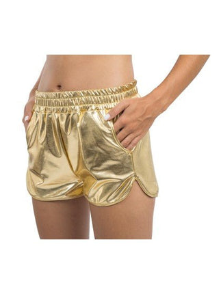 Gouden Metallic Short Dames van CHAKS koop je bij Partywinkel