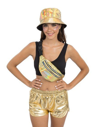 Gouden Metallic Short Dames van CHAKS koop je bij Partywinkel