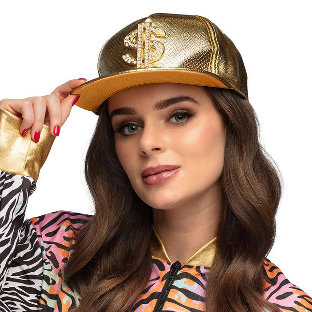Gouden Pet Dollar Teken van Boland koop je bij Partywinkel