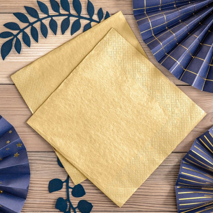 Gouden Servetten 40cm 20st van Partydeco koop je bij Partywinkel