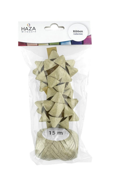 Gouden Strik Set Glitter 3 delig van Haza Witbaard koop je bij Partywinkel