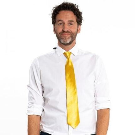 Gouden Stropdas 50cm van Partychimp koop je bij Partywinkel