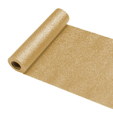 Gouden Tafelloper Glitter 30Cm 5m van CHAKS koop je bij Partywinkel