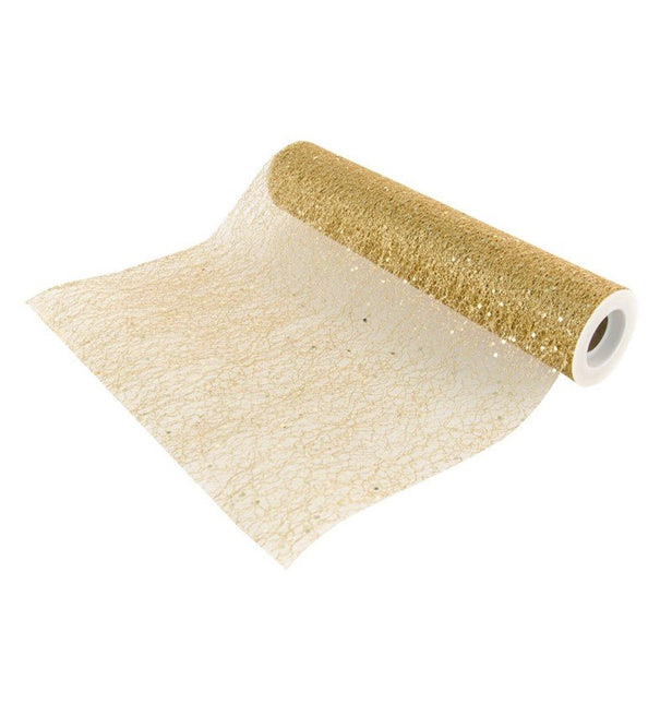 Gouden Tafelloper Glitter 5m van CHAKS koop je bij Partywinkel