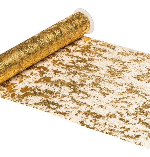 Gouden Tafelloper Shiny 5m van CHAKS koop je bij Partywinkel