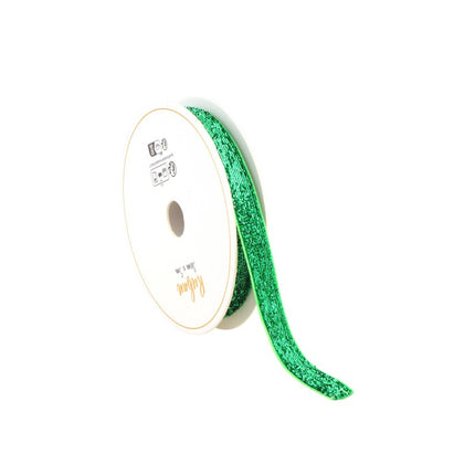 RUBAN VERT PAILLETÉ 10 MM X 3 M