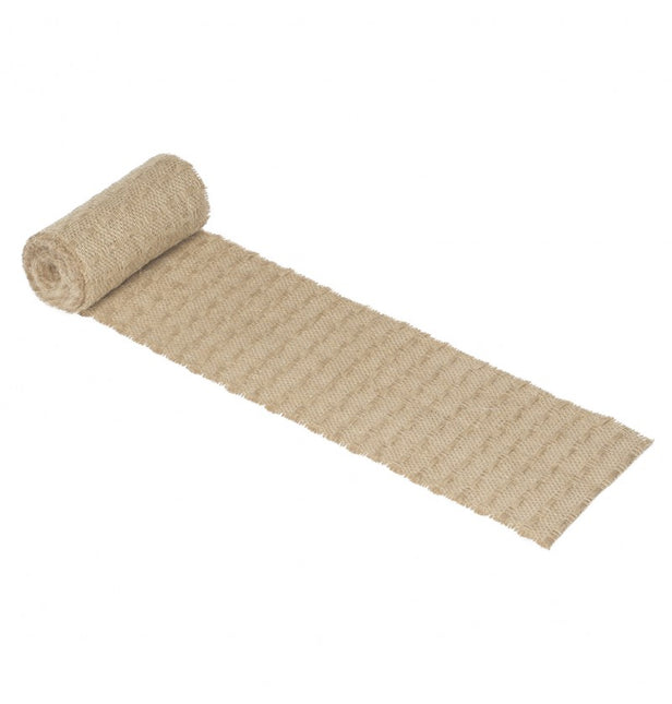 RUBAN DE JUTE NATUREL À CARREAUX 15 CM X 3 M