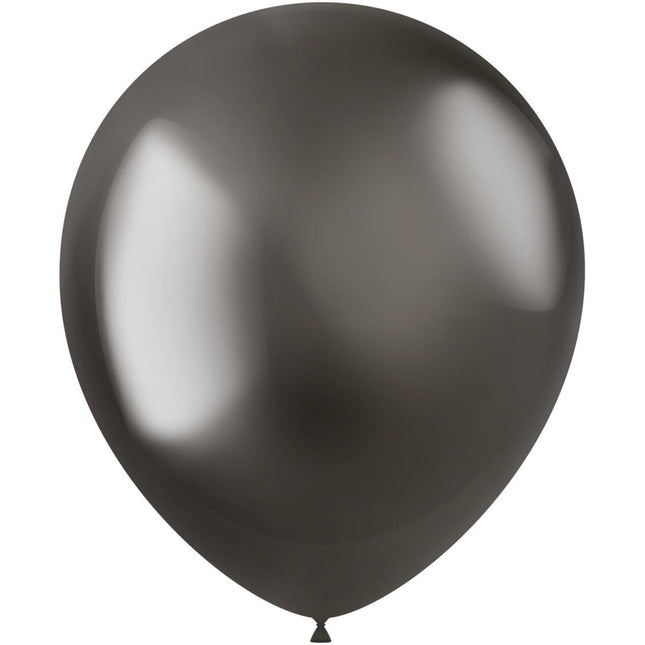 Grijze Ballonnen Chroom 33cm 10st van Folat koop je bij Partywinkel