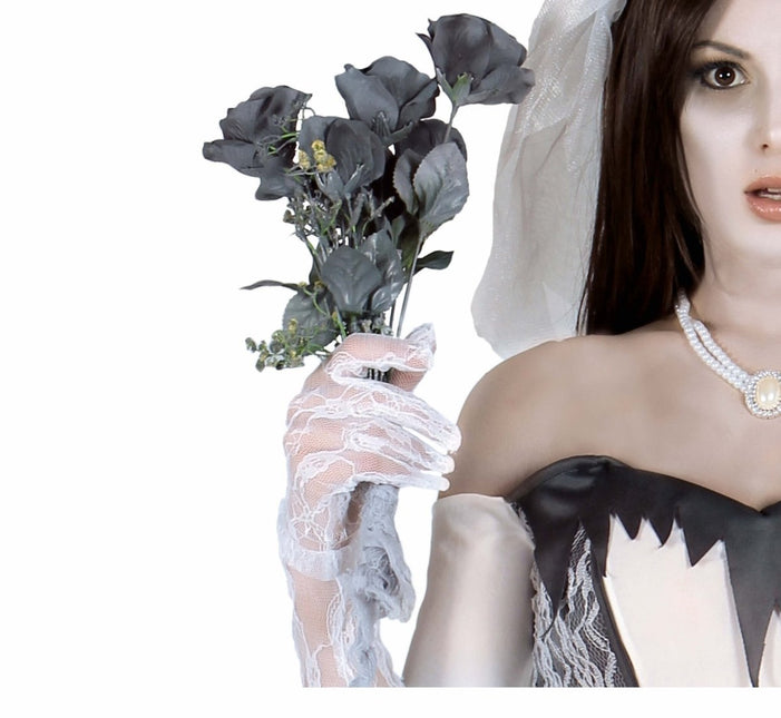 Grijze Halloween Nep Bloem 42cm van Fiestas Guirca koop je bij Partywinkel