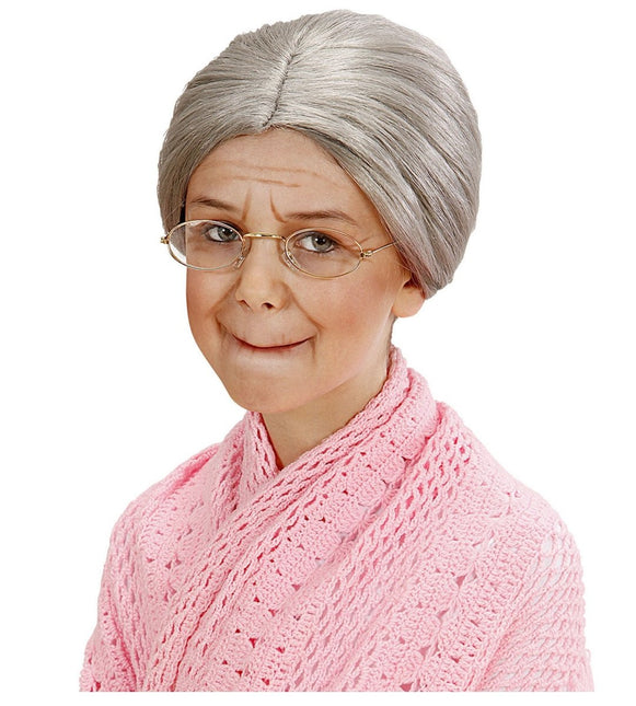 Grijze Pruik Oma Kind van Widmann koop je bij Partywinkel
