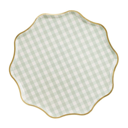 Groen Gouden Borden 23cm 6st van Partydeco koop je bij Partywinkel