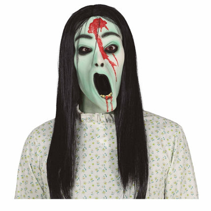 Groen Halloween Masker Horror Meisje van Fiestas Guirca koop je bij Partywinkel
